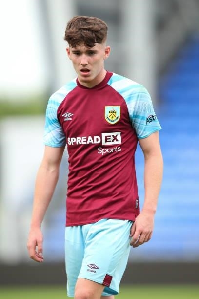 Lewis Richardson of Burnley during the Pre Season Friendly match between Oldham Athletic and Burnley at Boundary Park on July 24, 2021 in Oldham,...