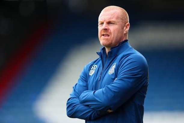 Sean Dyche the head coach / manager of Burnley during the Pre Season Friendly match between Oldham Athletic and Burnley at Boundary Park on July 24,...