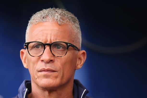Keith Curle the head coach / manager of Oldham Athletic during the Pre Season Friendly match between Oldham Athletic and Burnley at Boundary Park on...