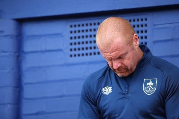 Sean Dyche the head coach / manager of Burnley during the Pre Season Friendly match between Oldham Athletic and Burnley at Boundary Park on July 24,...