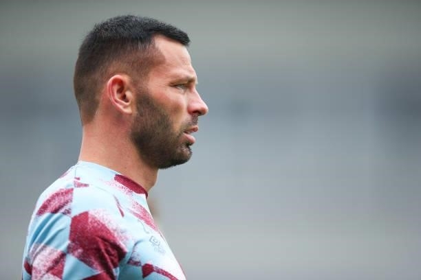 Phillip Bardsley of Burnley during the Pre Season Friendly match between Oldham Athletic and Burnley at Boundary Park on July 24, 2021 in Oldham,...