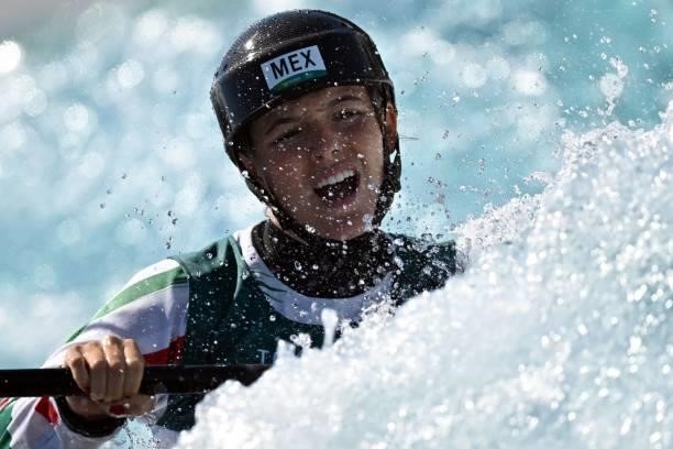 Mexico's Sofia Reinoso competes in the women's Kayak semi-final during the Tokyo 2020 Olympic Games at Kasai Canoe Slalom Centre in Tokyo on July 27,...