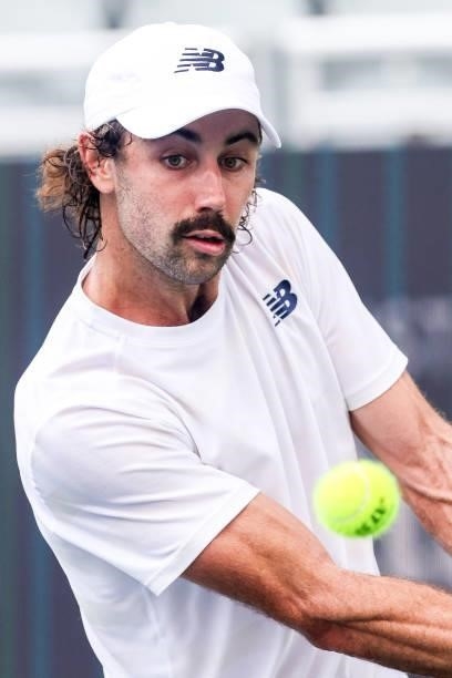 Jordan Thompson of Australia is seen during a match against Lloyd Harris of South Africa at the Truist Atlanta Open at Atlantic Station on July 26,...