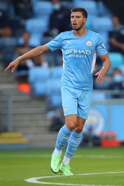 Ruben Dias of Manchester City during the Pre Season Friendly between Manchester City and Preston North End at Manchester City Football Academy on...