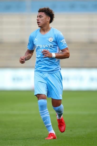 Morgan Rogers of Manchester City during the Pre Season Friendly between Manchester City and Preston North End at Manchester City Football Academy on...