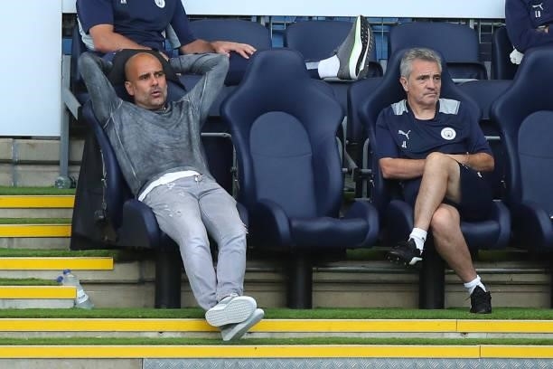 Pep Guardiola the head coach / manager of Manchester City during the Pre Season Friendly between Manchester City and Preston North End at Manchester...