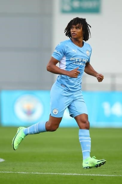 Nathan Ake of Manchester City during the Pre Season Friendly between Manchester City and Preston North End at Manchester City Football Academy on...