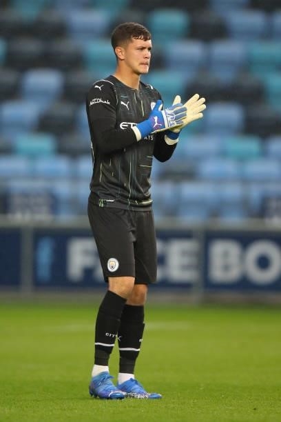 Ciaran Slicker of Manchester City during the Pre Season Friendly between Manchester City and Preston North End at Manchester City Football Academy on...