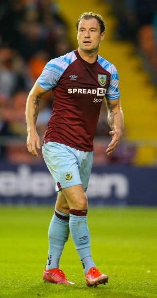 Burnley's Ashley Barnes during the Pre-Season Friendly match between Blackpool and Burnley at Bloomfield Road on July 27, 2021 in Blackpool, England.