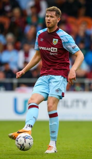 Burnley's Charlie Taylor during the Pre-Season Friendly match between Blackpool and Burnley at Bloomfield Road on July 27, 2021 in Blackpool, England.