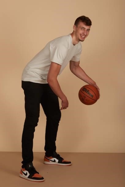Draft Prospect, Franz Wagner poses for portraits during media availability and circuit as part of the 2021 NBA Draft on July 28, 2019 at the Westin...