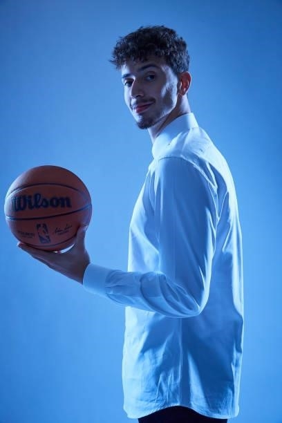 Draft Prospect, Alperen Sengun poses for portraits during media availability and circuit as part of the 2021 NBA Draft on July 28, 2019 at the Westin...