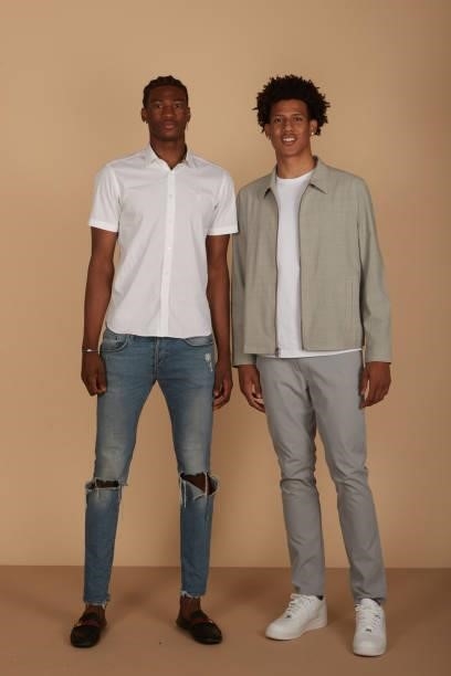 Draft Prospects, Jalen Johnson and Kai Jones pose for portraits during media availability and circuit as part of the 2021 NBA Draft on July 28, 2019...