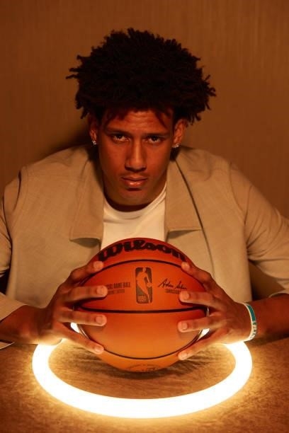 Draft Prospect, Jalen Johnson poses for portraits during media availability and circuit as part of the 2021 NBA Draft on July 28, 2019 at the Westin...
