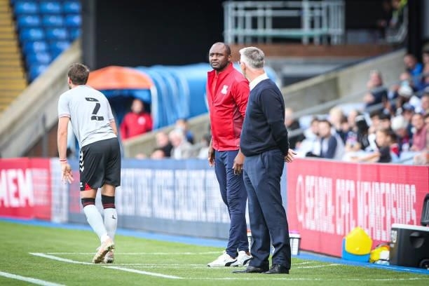 Patrick Viera, the new Crystal Palace manager on the touchline during the Pre-season Friendly match between Crystal Palace and Charlton Athletic at...