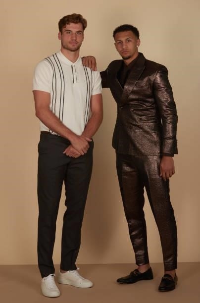 Draft prospects, Jalen Suggs and Corey Kispert pose for portraits during media availability and circuit as part of the 2021 NBA Draft on July 28,...