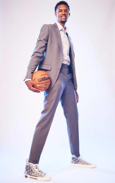 Draft prospect, Evan Mobley poses for portraits during media availability and circuit as part of the 2021 NBA Draft on July 28, 2019 at the Westin...