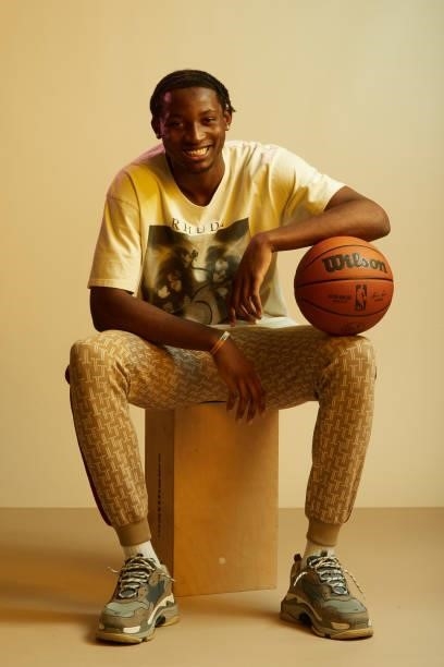 Draft Prospect, Jonathan Kuminga poses for portraits during media availability and circuit as part of the 2021 NBA Draft on July 28, 2019 at the...