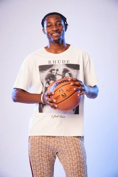 Draft Prospect, Jonathan Kuminga poses for portraits during media availability and circuit as part of the 2021 NBA Draft on July 28, 2019 at the...