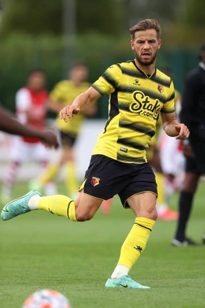 Philip Zinckernagel of Watford during the Pre-Season Friendly between Arsenal and Watford at London Colney on July 28, 2021 in St Albans, England.
