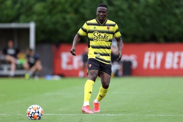 Peter Etebo of Watford during the Pre-Season Friendly between Arsenal and Watford at London Colney on July 28, 2021 in St Albans, England.