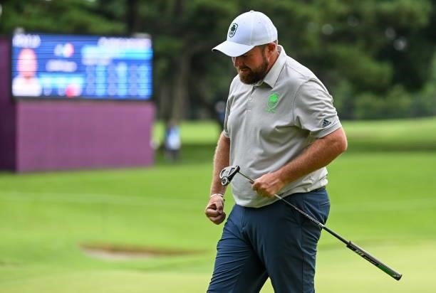 Tokyo , Japan - 29 July 2021; Shane Lowry of Ireland reacts on the 16th during round 1 of the men's individual stroke play at the Kasumigaseki...