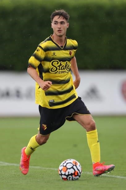 Henry Wise of Watford during the Pre-Season Friendly between Arsenal and Watford at London Colney on July 28, 2021 in St Albans, England.