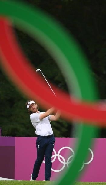 Tokyo , Japan - 29 July 2021; Tommy Fleetwood of Great Britain plays the 16th during round 1 of the men's individual stroke play at the Kasumigaseki...