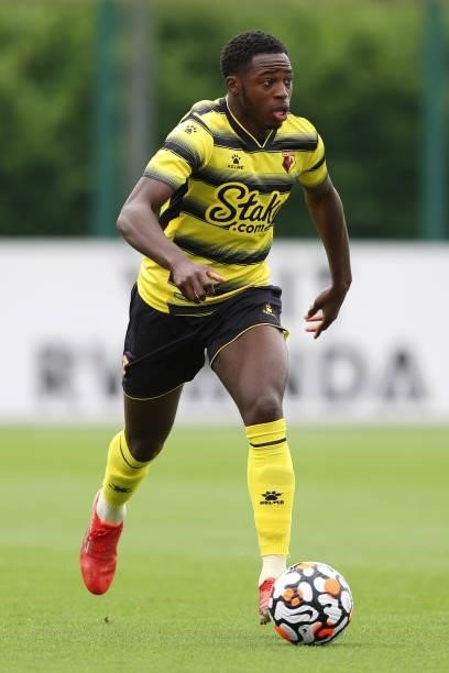 Jeremy Ngakia of Watford during the Pre-Season Friendly between Arsenal and Watford at London Colney on July 28, 2021 in St Albans, England.