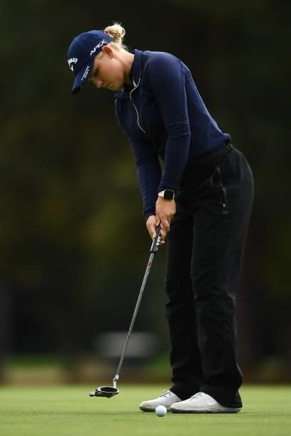 Alana Uriell of the United States putts during the first round of The ISPS HANDA World Invitational at Massereene Golf Club on July 29, 2021 in...
