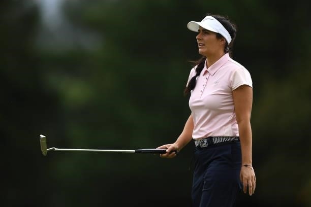 Laura Murray of Scotland reacts to a putt during the first round of The ISPS HANDA World Invitational at Massereene Golf Club on July 29, 2021 in...
