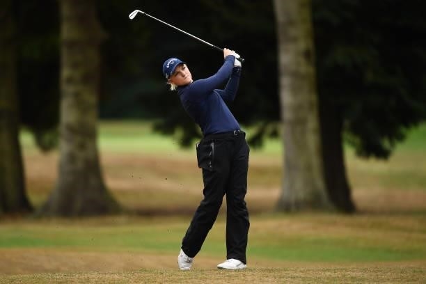 Alana Uriell of the United States hits an approach shot during the first round of The ISPS HANDA World Invitational at Massereene Golf Club on July...