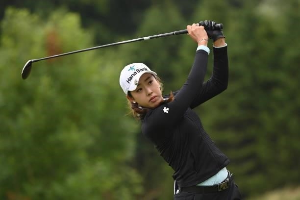 Yealimi Noh of the United States tees off during the first round of The ISPS HANDA World Invitational at Galgorm Spa & Golf Resort on July 29, 2021...