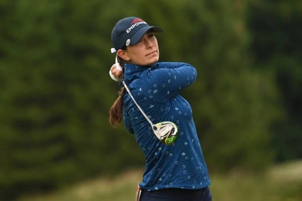 Cheyenne Knight of the United States tees off during the first round of The ISPS HANDA World Invitational at Galgorm Spa & Golf Resort on July 29,...