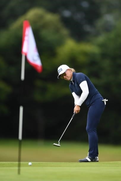 Marissa Steen of the United States putts during the first round of The ISPS HANDA World Invitational at Massereene Golf Club on July 29, 2021 in...