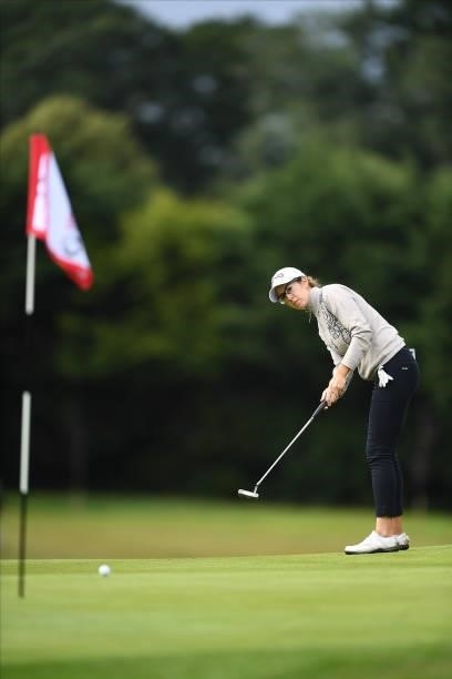Mireia Prat of Spains putts during the first round of The ISPS HANDA World Invitational at Massereene Golf Club on July 29, 2021 in Antrim, United...