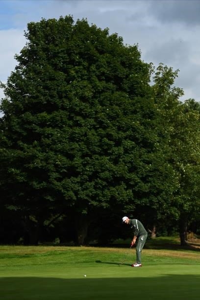 Benjamin Poke of Denmark putts during the first round of The ISPS HANDA World Invitational at Massereene Golf Club on July 29, 2021 in Antrim, United...