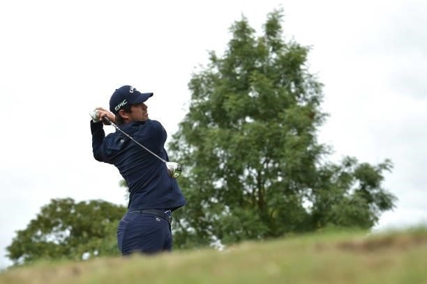 Nacho Elvira of Spain tees off during the first round of The ISPS HANDA World Invitational at Galgorm Spa & Golf Resort on July 29, 2021 in...