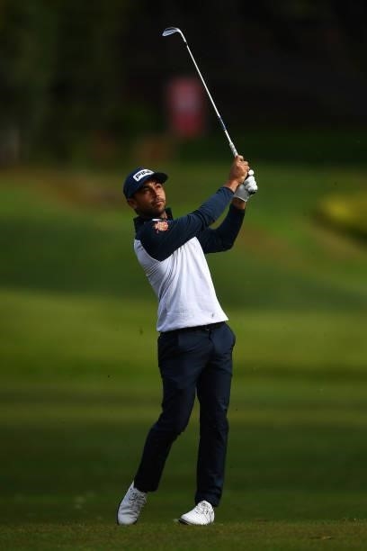 Sebastian Garcia Rodriguez of Spain hits an approach shot during the first round of The ISPS HANDA World Invitational at Massereene Golf Club on July...