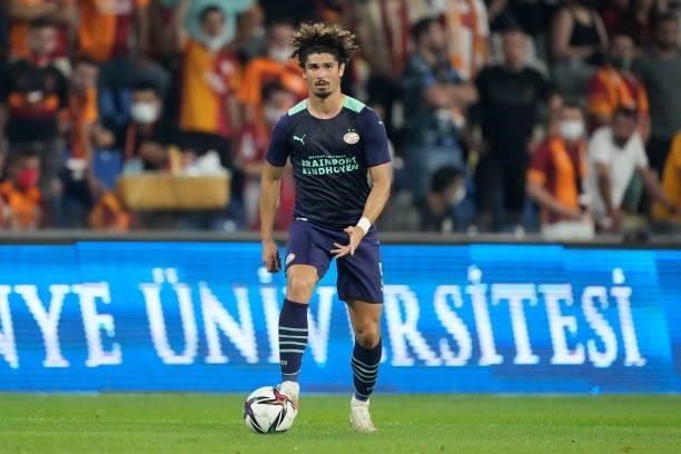 Andre Romalho of PSV during the UEFA Champions League match between Galatasaray v PSV at the Turk Telekom Stadium on July 28, 2021 in Istanbul Turkey