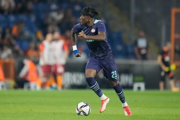 Noni Madueke of PSV during the UEFA Champions League match between Galatasaray v PSV at the Turk Telekom Stadium on July 28, 2021 in Istanbul Turkey