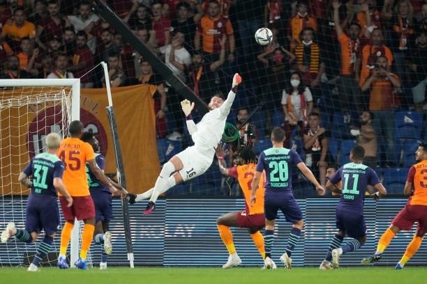 Joel Drommel of PSV during the UEFA Champions League match between Galatasaray v PSV at the Turk Telekom Stadium on July 28, 2021 in Istanbul Turkey