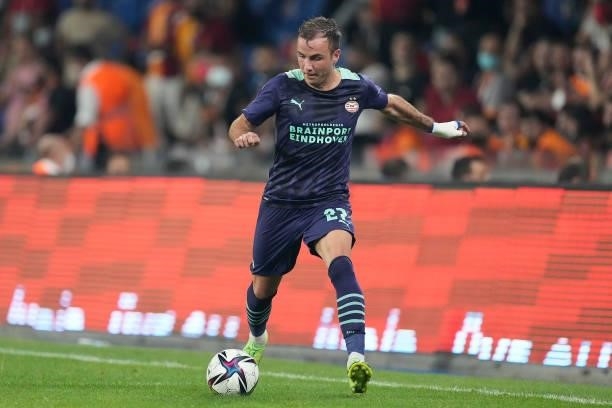 Mario Gotze of PSV during the UEFA Champions League match between Galatasaray v PSV at the Turk Telekom Stadium on July 28, 2021 in Istanbul Turkey