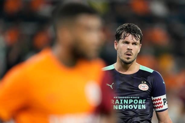 Marco van Ginkel of PSV during the UEFA Champions League match between Galatasaray v PSV at the Turk Telekom Stadium on July 28, 2021 in Istanbul...