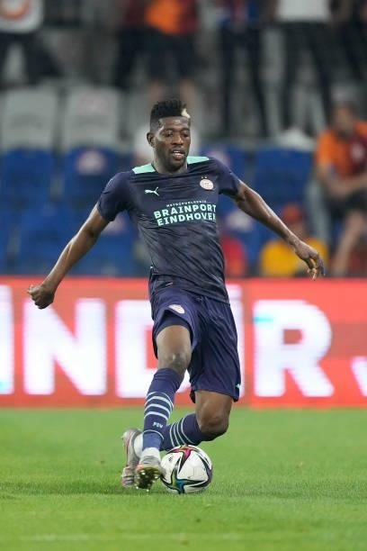Ibrahim Sangare of PSV during the UEFA Champions League match between Galatasaray v PSV at the Turk Telekom Stadium on July 28, 2021 in Istanbul...