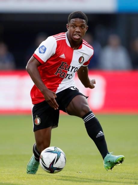 Tyrell Malacia of Feyenoord during the Conference League match between Feyenoord v FC Drita at the Stadium Feijenoord on July 29, 2021 in Rotterdam...