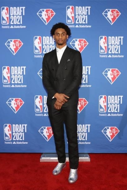 Keon Johnson arrives to the 2021 NBA Draft on July 29, 2021 at the Barclays Center, New York. NOTE TO USER: User expressly acknowledges and agrees...
