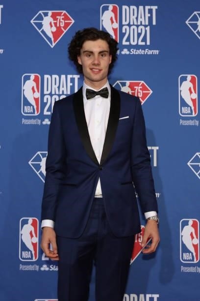 Josh Giddey arrives to the 2021 NBA Draft on July 29, 2021 at the Barclays Center, New York. NOTE TO USER: User expressly acknowledges and agrees...