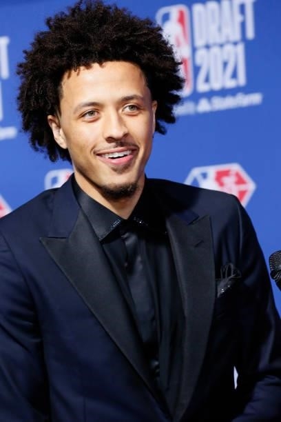 Cade Cunningham arrives to the 2021 NBA Draft on July 29, 2021 at Barclays Center in Brooklyn, New York. NOTE TO USER: User expressly acknowledges...