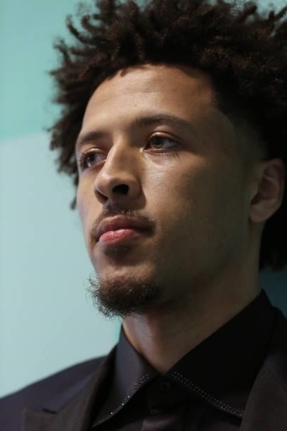 Draft prospect Cade Cunningham before the 2021 NBA Draft on July 29, 2021 at Barclays Center in Brooklyn, New York. NOTE TO USER: User expressly...